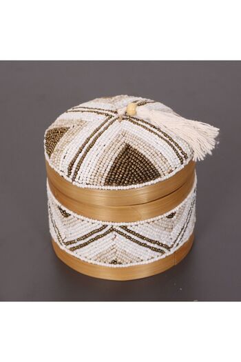 Mylamp Bali Beaded Bamboo Storage Box 12X14 cm