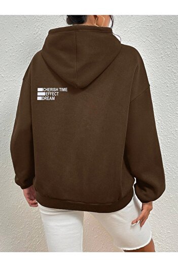 Altamira Φούτερ με κουκούλα Unisex Coffee Effect Printed Oversize