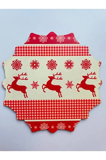 GALATA GIFT Wooden Christmas Themed Trivet, Deer, Snow Figured Teapot, Pot Mat, 17cm