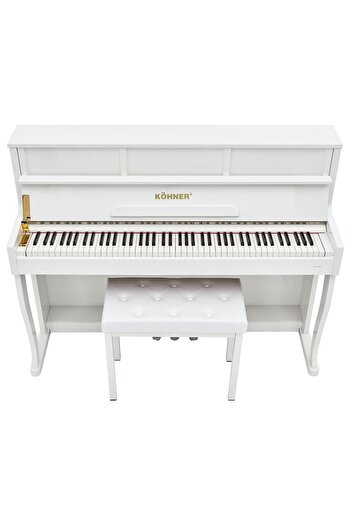 KÖHNER Slp-980 Wh Dijital Duvar Piyano, Bluetooth, Tuş Hassasiyeti, 88 Tuşlu, Kapaklı (KULAKLIK VE TABURE)