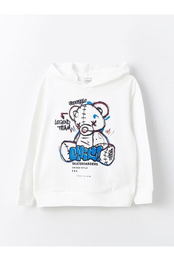 LC Waikiki Ecru Comfortable Fit Boy Sweatshirt