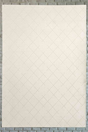 Lorente Home Mia 1400 Model Viscose Woven - Non-Slip Based and Washable Off-White Entrance Carpet