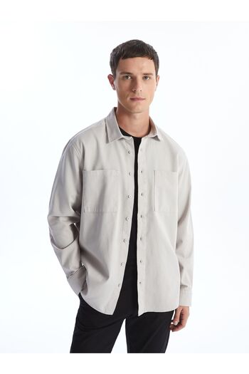 LC Waikiki Men's Gabardine Shirt - Regular Fit, Long Sleeve