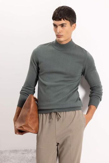DeFacto Turtleneck Slim Fit Sweater - Dark Khaki