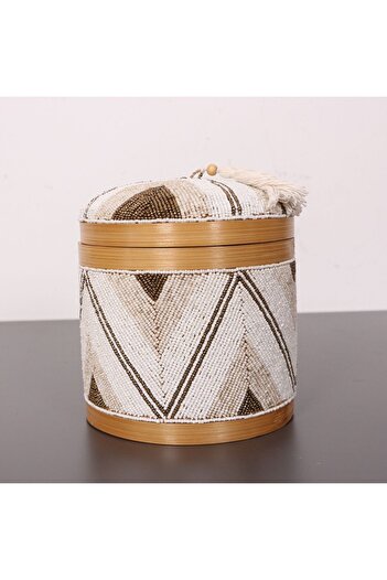 Mylamp Bali Beaded Bamboo Storage Box L 20X23 cm