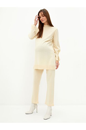 LC Waikiki Maternity Knitwear Trousers - Straight, Wide Leg, Elastic Waist
