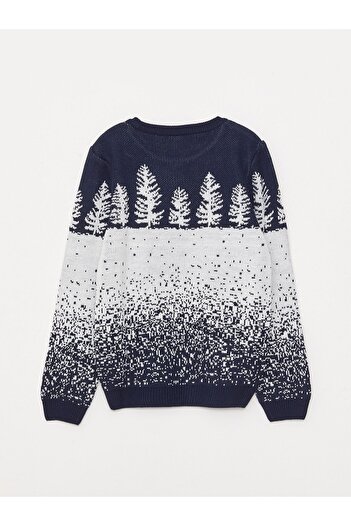 LC Waikiki Boys' Knitwear Sweater - Long Sleeve, Crew Neck, Patterned