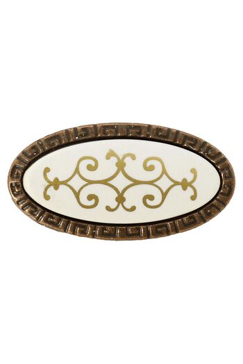 Badem10 Select Button Metal White Antique Antique Copper (4 Pcs) Furniture Kitchen Drawer Cabinet Handle Handle