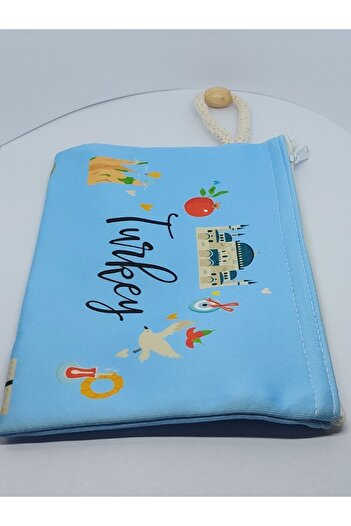 GALATA GIFT Istanbul Silhouette Printed Cloth Pen Holder, Beaded and Lined Mini Bags