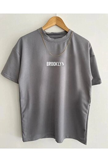 Altamira Μπλουζάκι Unisex Grey Brooklyn με στάμπα oversize
