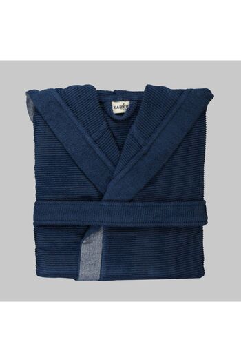 Sarev Navy Blue Bathrobe - 100% Cotton Street (XL)