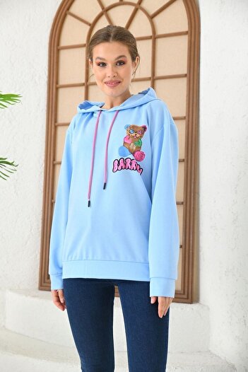 Altamira Φούτερ με κουκούλα Unisex Blue Barrow με στάμπα oversize