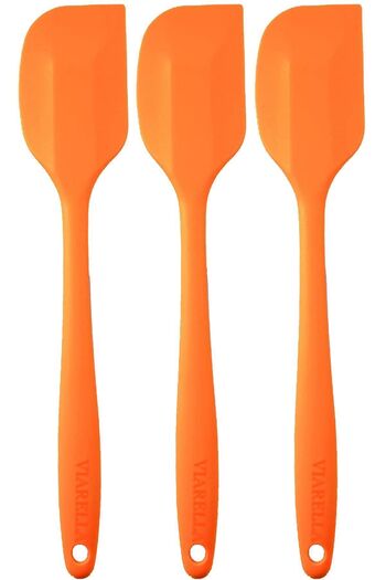 viarella Orange 3-Piece Silicone Spatula Set - Heat Resistant, Fireproof and Scratchproof 27cm
