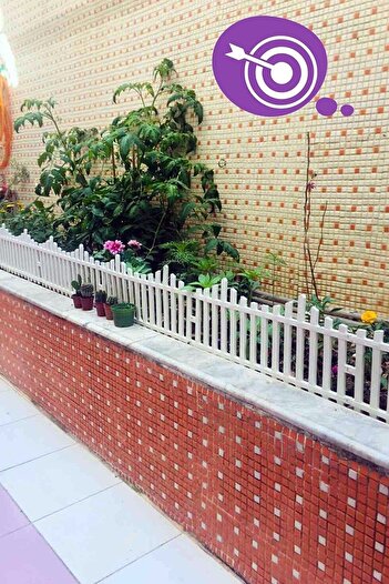 Morpanya Dekoratif Bahçe Çiti Bordür Kırılmaz Plastik Çit 59 Cm Tek Peyzaj Koruma Panel Beyaz