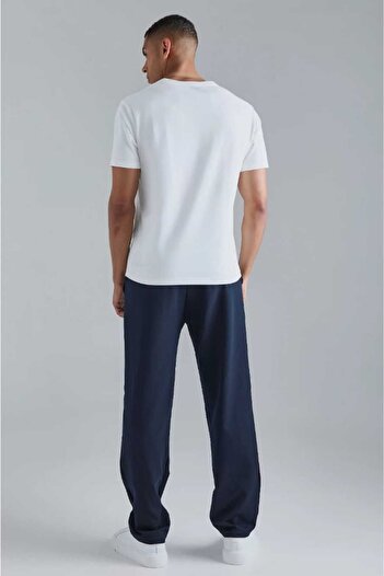 yx yustex sport Lacivert Baggy Rahat Slim Kesim Düz Paça Eşofman Altı