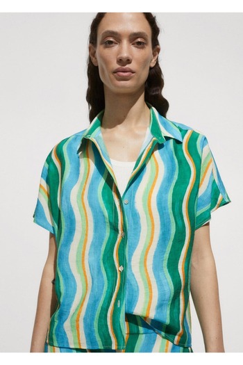 MANGO Woman Short-sleeved printed shirt