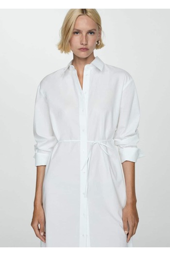 MANGO Woman Long Tie Detailed Shirt
