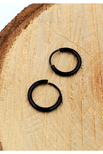 Monalisa Home Black Color Small Size Hoop Earrings