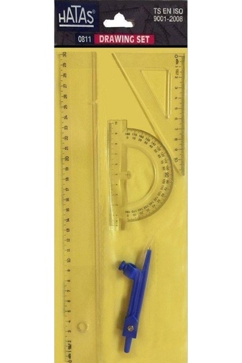 HATAS 0811 Economic Drawing Set with Ruler 30 Cm.