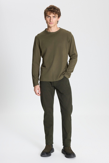 AC&Co / Altınyıldız Classics Khaki Men's Knitwear Sweater - Crew Neck, Warm, Regular Fit