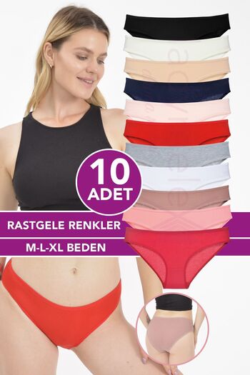 LadyMelex 10 buc. Chiloți din bumbac pentru femei - Culori aleatorii M-L-XL