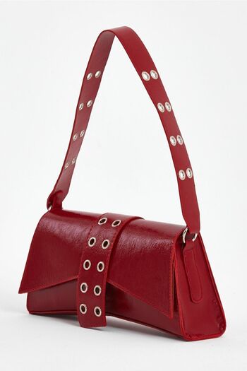 ALTUDA Women's Asymmetrical Studded Baguette Bag