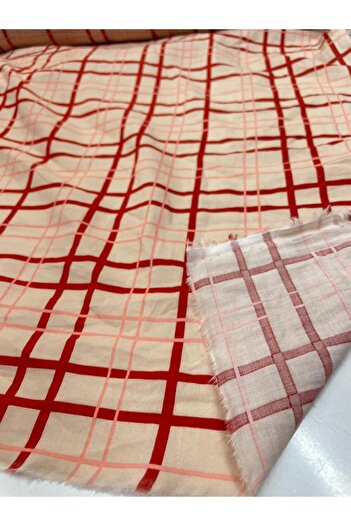 Kumaş sever Viscose Fabric - Wide Plaid Pattern, Pure Cotton, Couple Top Meter Dress, Skirt Tunic Ferace