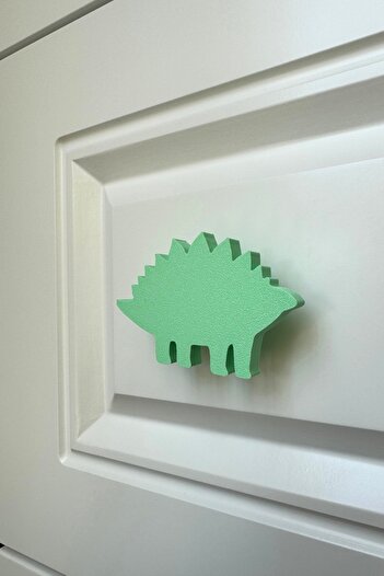 Pomerol Green Dino 5 Cabinet Handle-Modern, Cute and Durable Furniture Handle for Children's Room, Kitchen and Bathroom