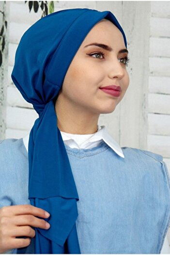 MAVİHOBİ Solid Color Dubai Outer Bonnet Shawl
