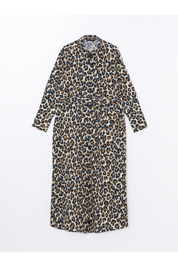 LC Waikiki Women's Shirt Dress - Leopard Pattern