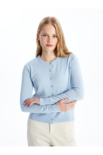 LC Waikiki Tricotaj de damă Cardigan - Decolteu, mânecă lungă solidă
