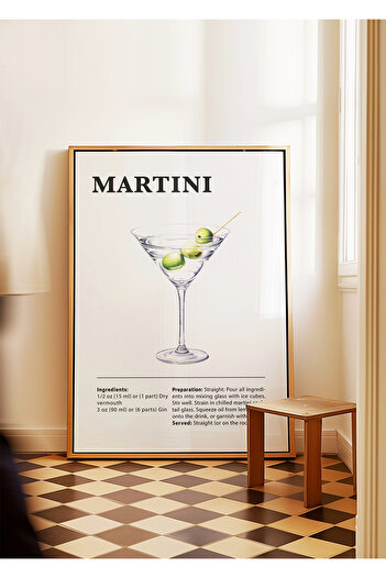 ARTHOUSECOLLECTIVE Martini - Cocktail Poster - Wall Decoration - Frameless Poster in Painting Dimensions