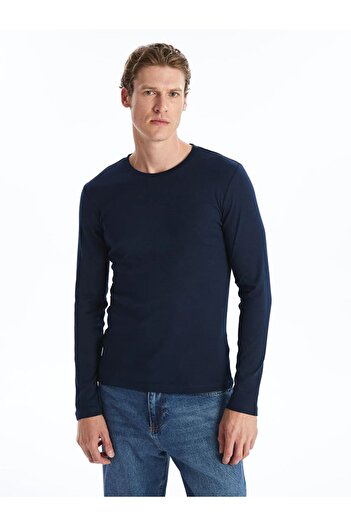 LC Waikiki Lcwaikiki Classic Crew Neck Long Sleeve Combed Cotton Men's T-Shirt (W4)