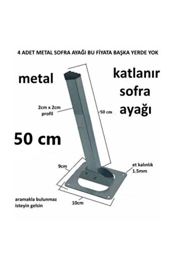 Arıcıoğlu 4 Adet Katlanır Metal 50 Cm Sofra Ayağı Masa Ayağı Yer Sofrası Ayağı