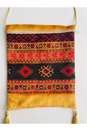 GALATA GIFT Сумка через плече з візерунком Kilim, з китицями, на блискавці, 25x20