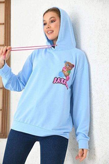 Altamira Φούτερ με κουκούλα Unisex Blue Barrow με στάμπα oversize