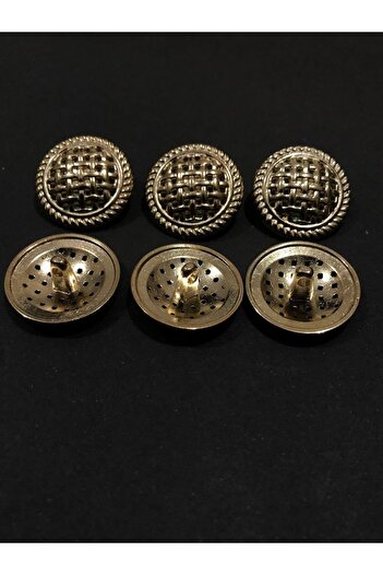 aensia Gold Colored 36 Size Metal Button - Coat and Trench Coat Button Pack of 6