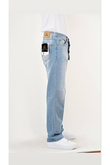 oraystore Açık Mavi Taşlamalı Baggy Pantolon