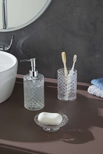 Glamis Selen Concept Cage Model Handmade Glass Bathroom Set Set of 3