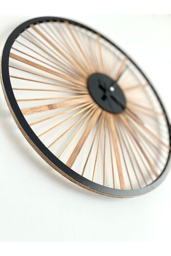 CutKraft 40 cm Handmade Bamboo Rattan Decorative Wall Clock