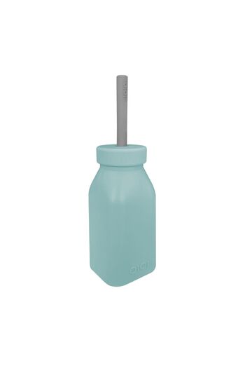 OiOi Bottle + Straw - Aqua Green / Powder Gray