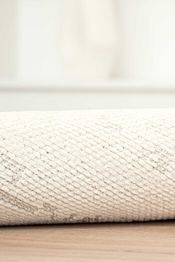 Lorente Home Mia Viscose Woven - Non-Slip Based Washable Cream Entrance Rug 1410