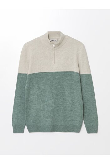 LC Waikiki Men's Knitwear Sweater - Stand Collar, Long Sleeve
