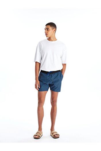LC Waikiki Gemusterte Herren-Badeshorts in kurzer Länge
