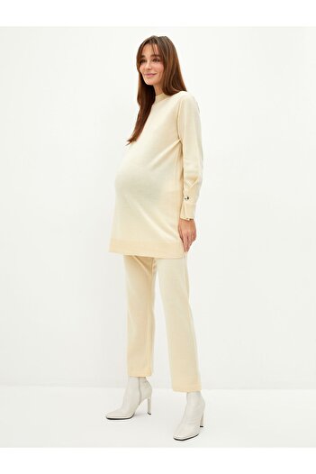 LC Waikiki Maternity Knitwear Trousers - Straight, Wide Leg, Elastic Waist