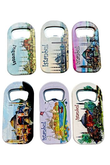 GALATA GIFT 6 Pieces Istanbul Themed Bottle Opener and Fridge Magnet - Soda Opener 9cm