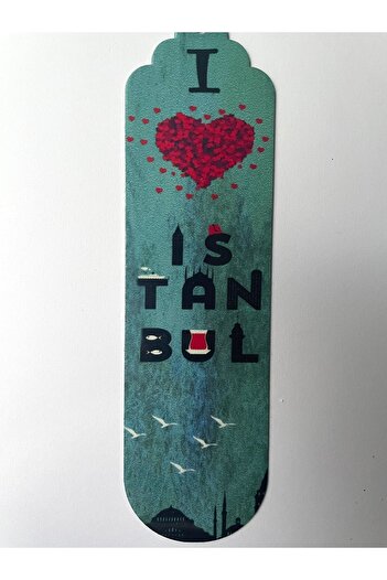 NiceandBonita Semn de carte cu ciucuri imprimat I Love Istanbul