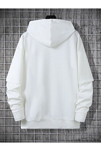 Altamira Φούτερ με κουκούλα Unisex Λευκό Oversize