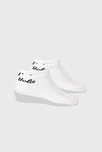 UCLA Adelıta Set of 2 White Jacquard Unisex Socks