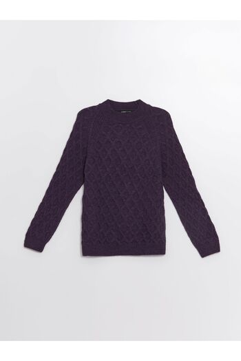 LC Waikiki Long Sleeve Crew Neck Patterned Women's Knitwear Sweater